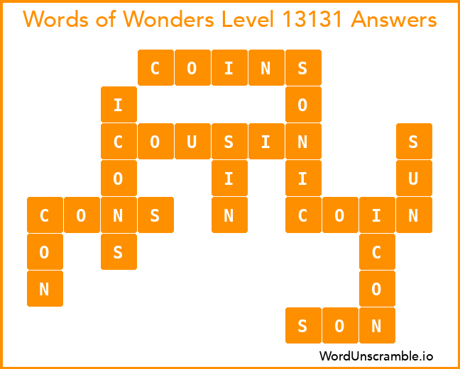 Words of Wonders Level 13131 Answers