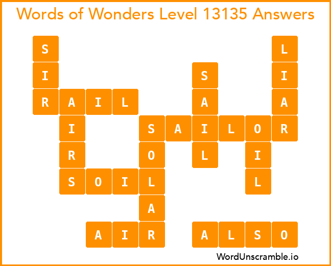 Words of Wonders Level 13135 Answers