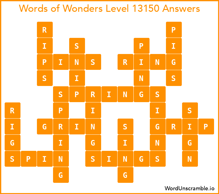 Words of Wonders Level 13150 Answers