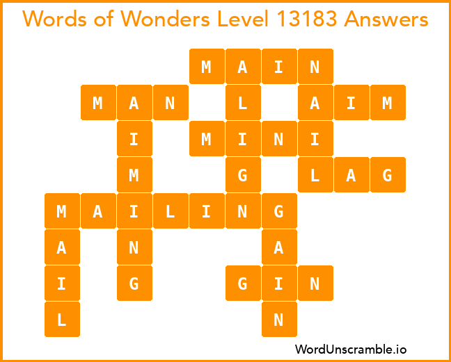 Words of Wonders Level 13183 Answers