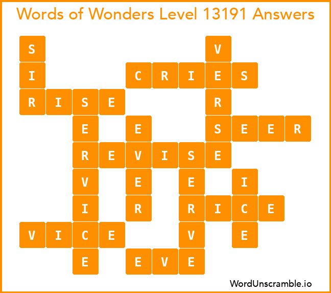 Words of Wonders Level 13191 Answers
