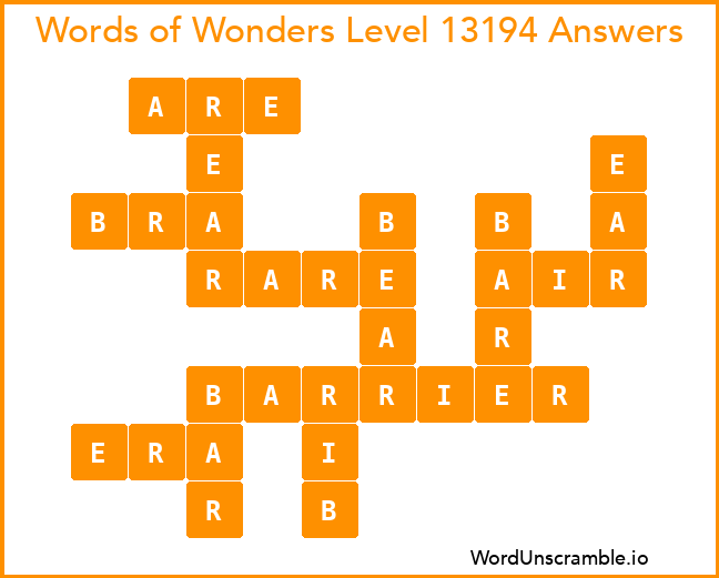 Words of Wonders Level 13194 Answers