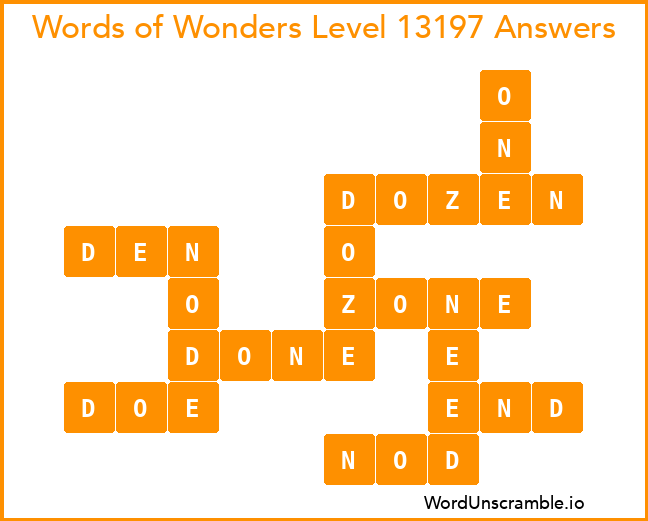 Words of Wonders Level 13197 Answers