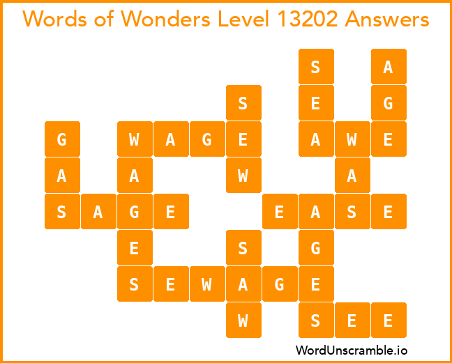 Words of Wonders Level 13202 Answers