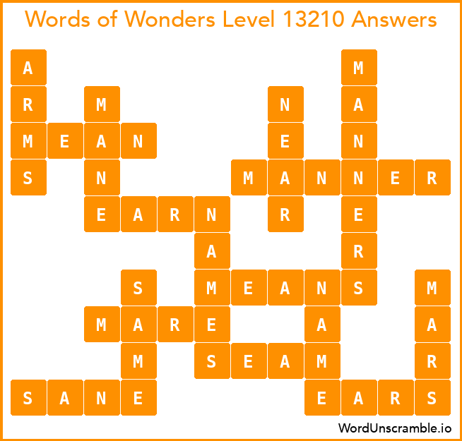 Words of Wonders Level 13210 Answers