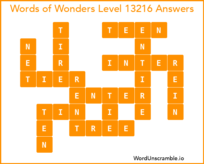 Words of Wonders Level 13216 Answers