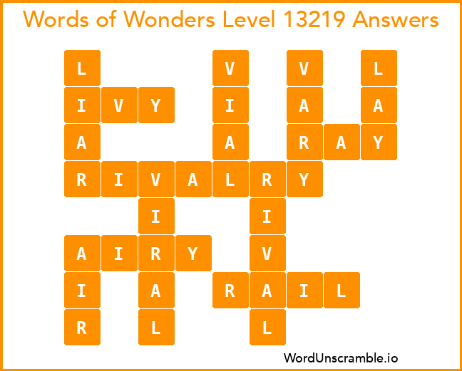Words of Wonders Level 13219 Answers