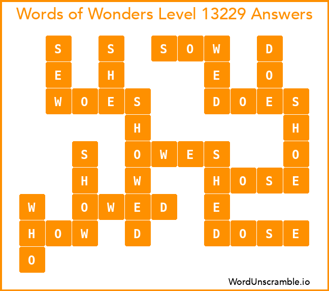 Words of Wonders Level 13229 Answers