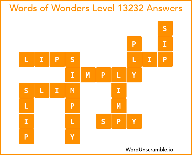 Words of Wonders Level 13232 Answers