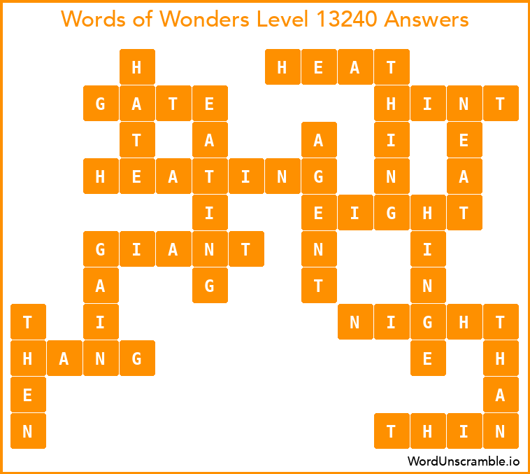 Words of Wonders Level 13240 Answers