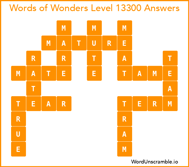 Words of Wonders Level 13300 Answers