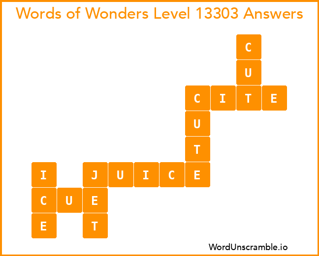 Words of Wonders Level 13303 Answers