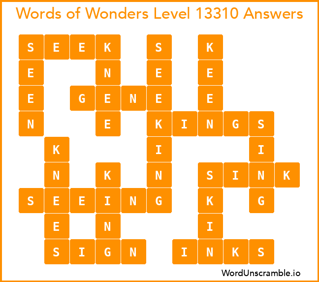 Words of Wonders Level 13310 Answers