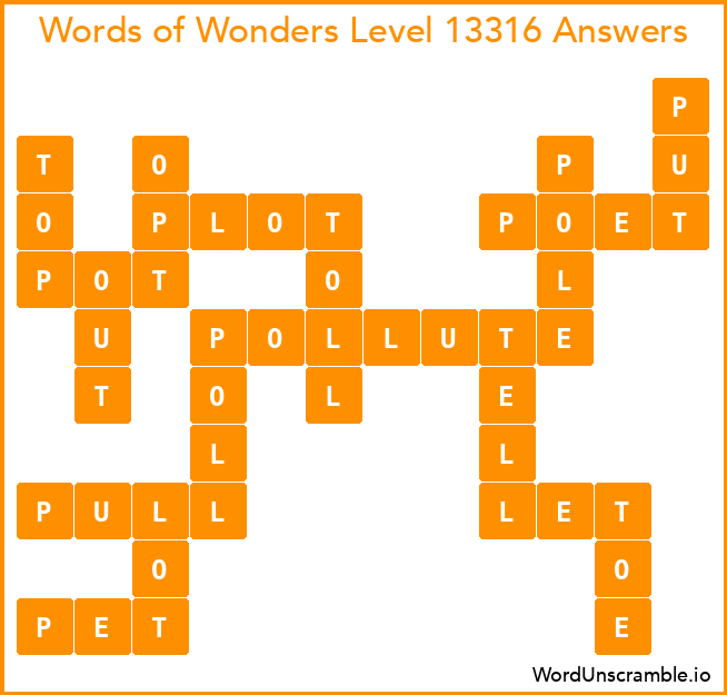 Words of Wonders Level 13316 Answers