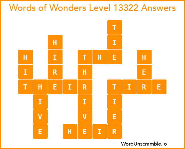 Words of Wonders Level 13322 Answers