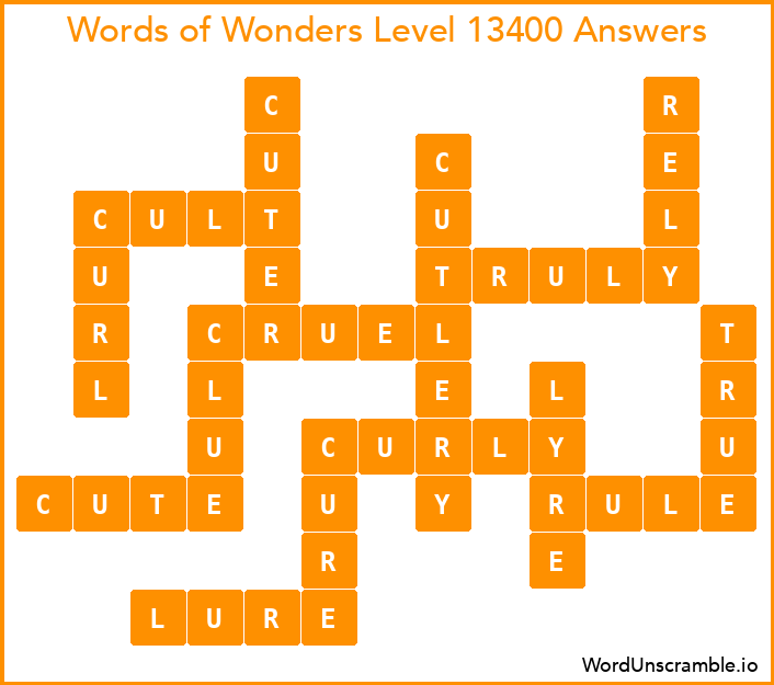 Words of Wonders Level 13400 Answers