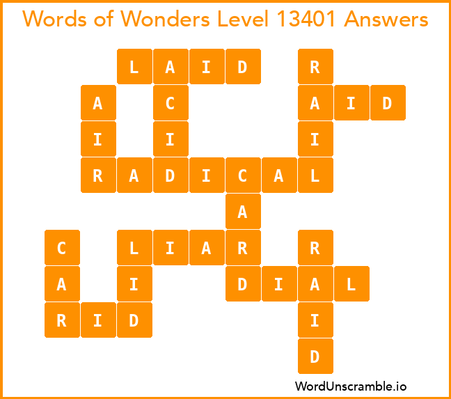 Words of Wonders Level 13401 Answers