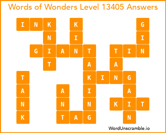 Words of Wonders Level 13405 Answers