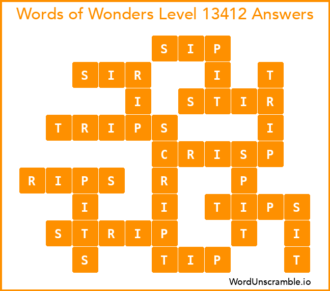 Words of Wonders Level 13412 Answers