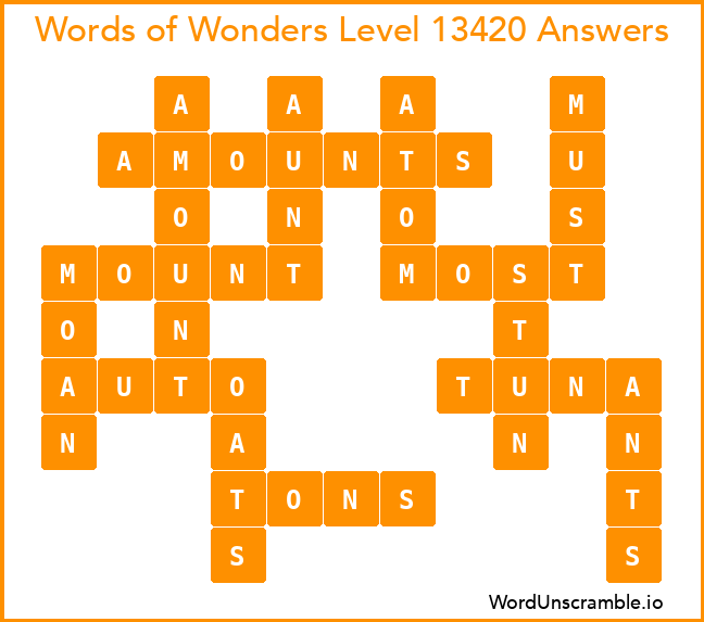 Words of Wonders Level 13420 Answers