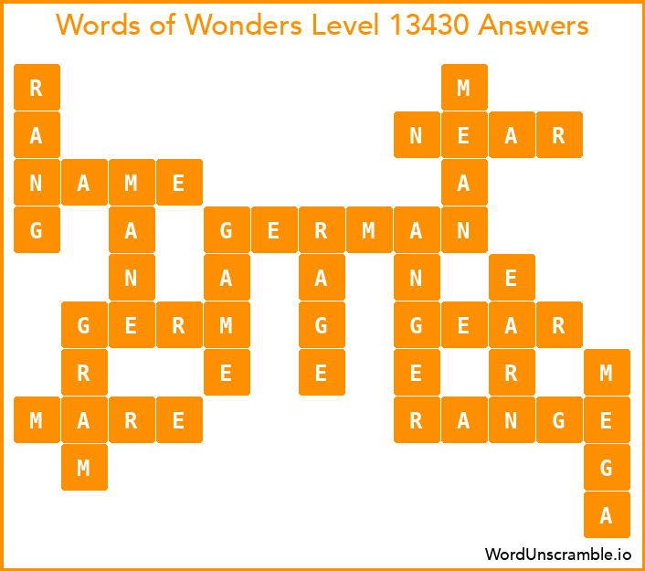 Words of Wonders Level 13430 Answers