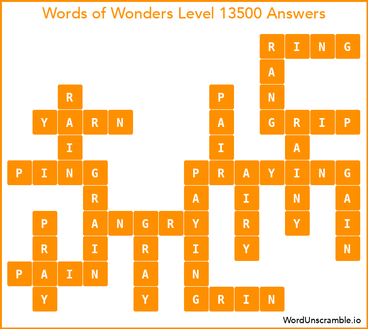 Words of Wonders Level 13500 Answers