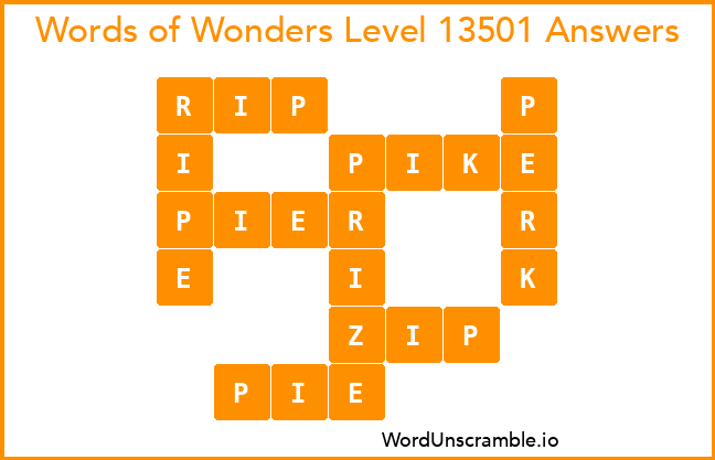 Words of Wonders Level 13501 Answers
