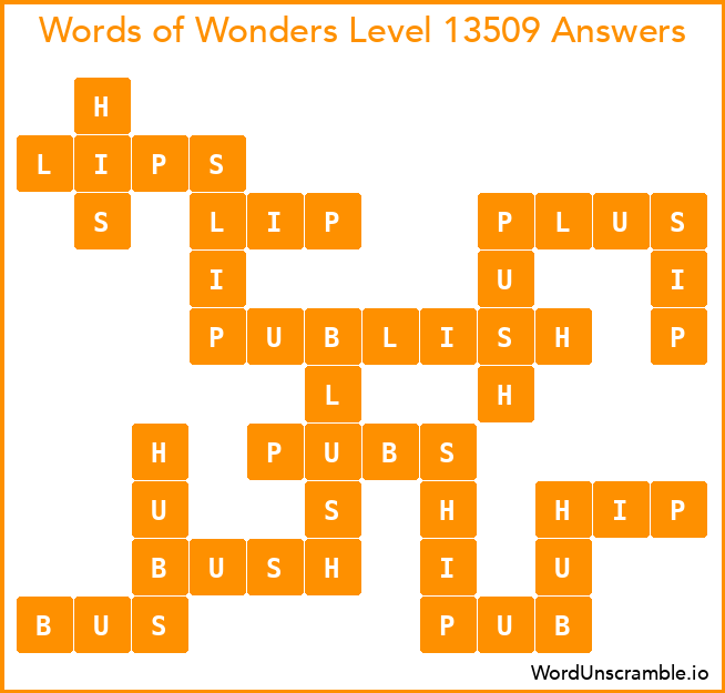 Words of Wonders Level 13509 Answers