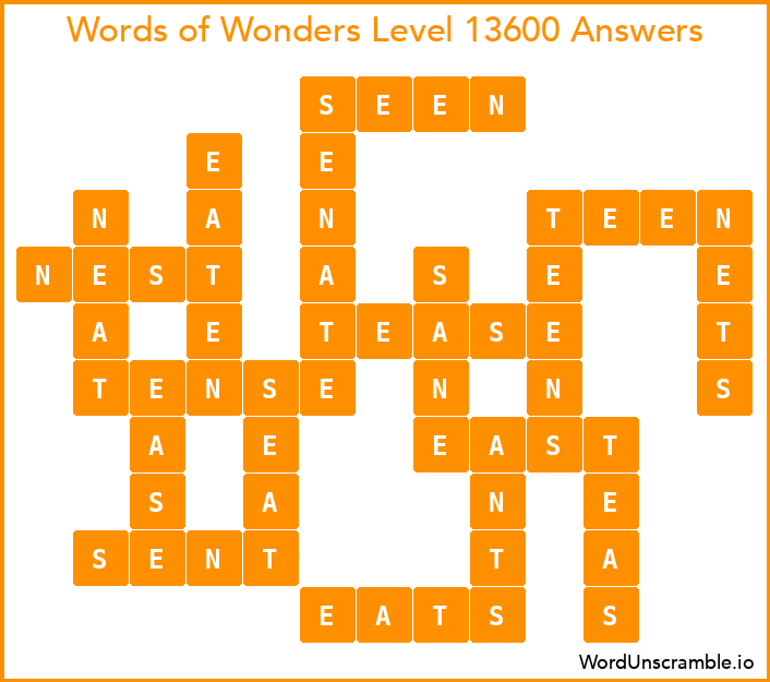 Words of Wonders Level 13600 Answers