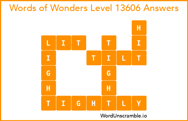 Words of Wonders Level 13606 Answers