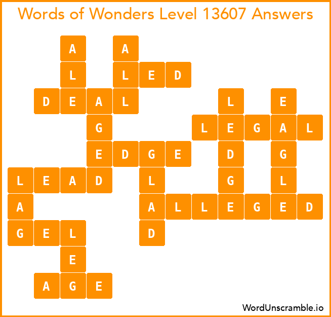 Words of Wonders Level 13607 Answers