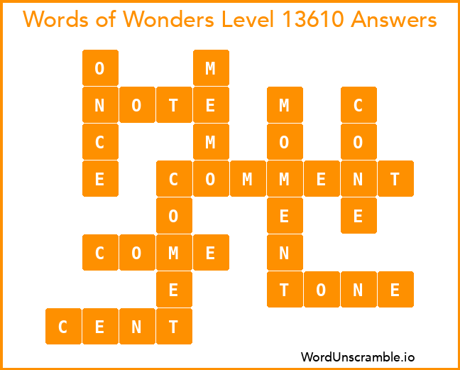 Words of Wonders Level 13610 Answers