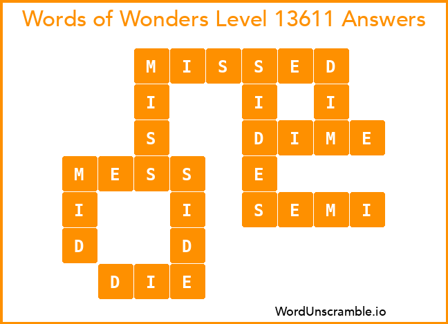 Words of Wonders Level 13611 Answers
