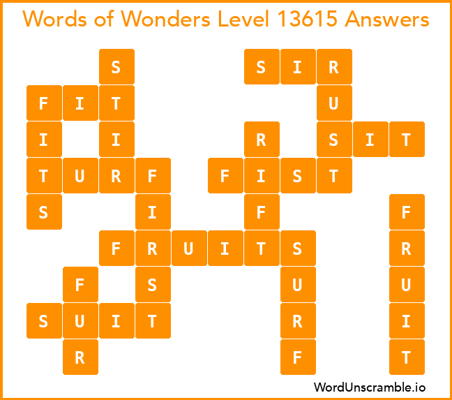 Words of Wonders Level 13615 Answers