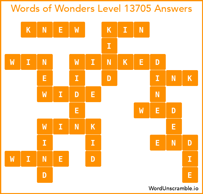 Words of Wonders Level 13705 Answers
