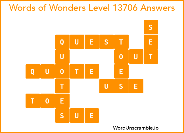 Words of Wonders Level 13706 Answers