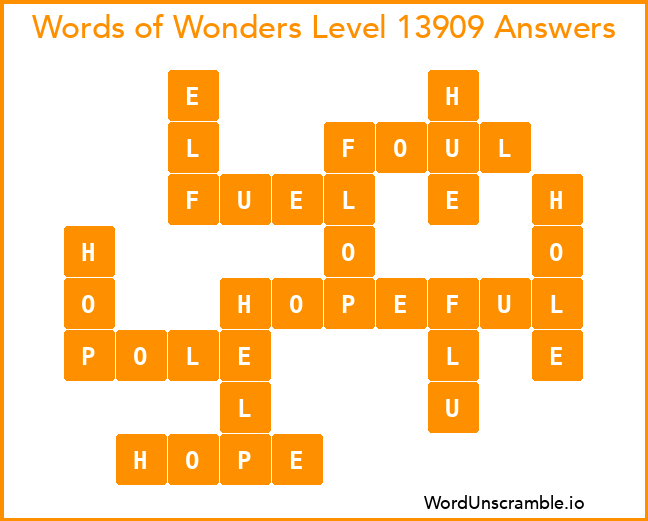 Words of Wonders Level 13909 Answers