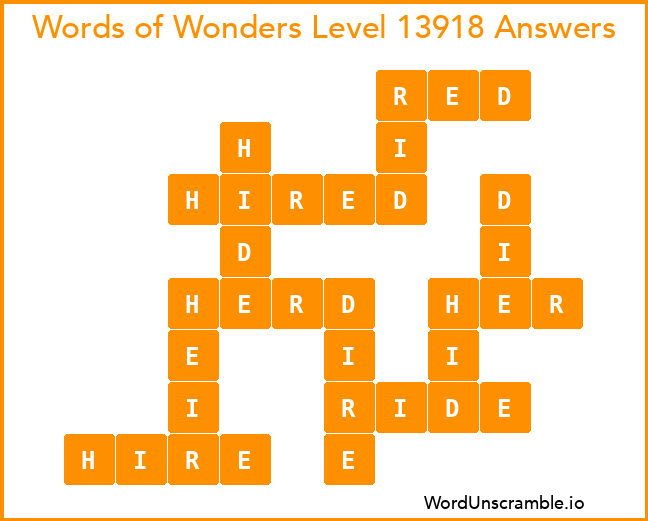 Words of Wonders Level 13918 Answers