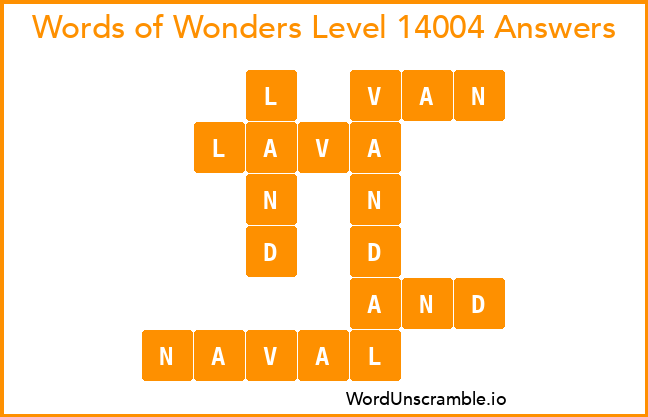 Words of Wonders Level 14004 Answers