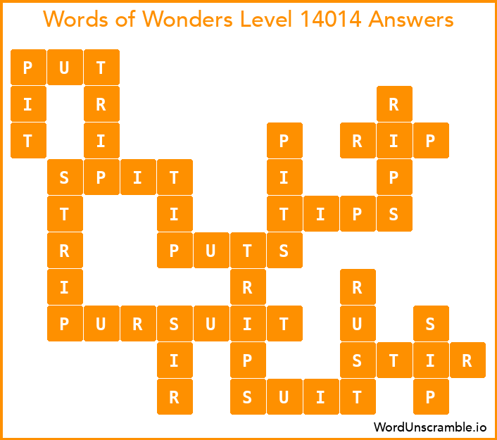 Words of Wonders Level 14014 Answers