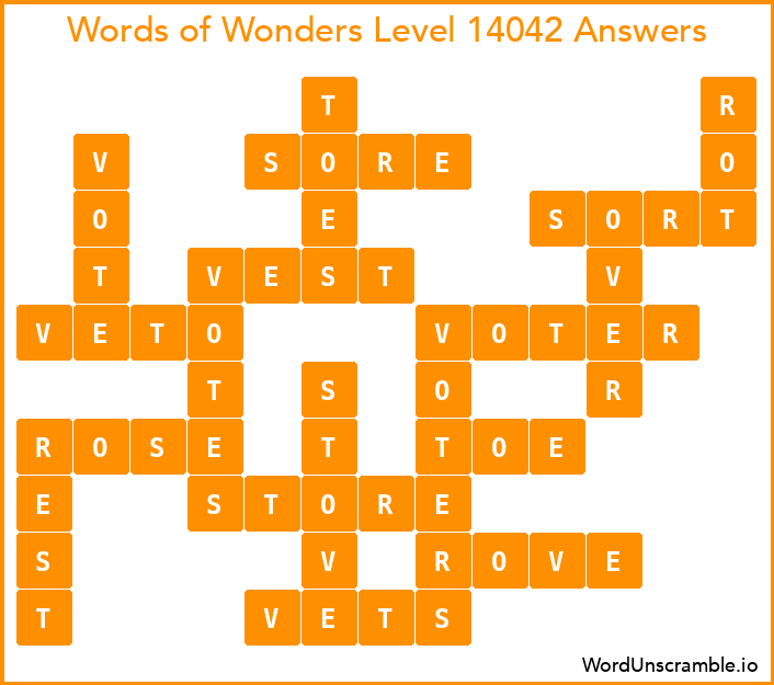 Words of Wonders Level 14042 Answers