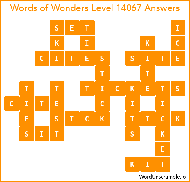 Words of Wonders Level 14067 Answers