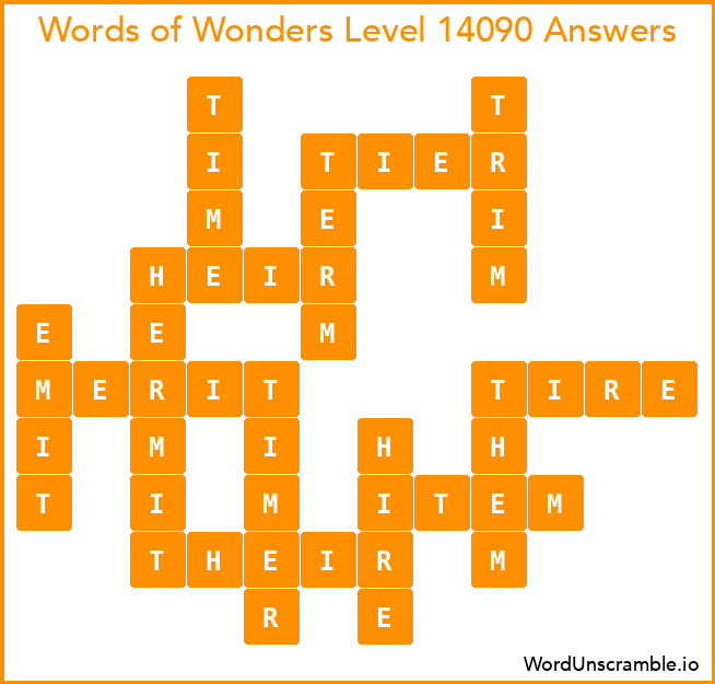 Words of Wonders Level 14090 Answers