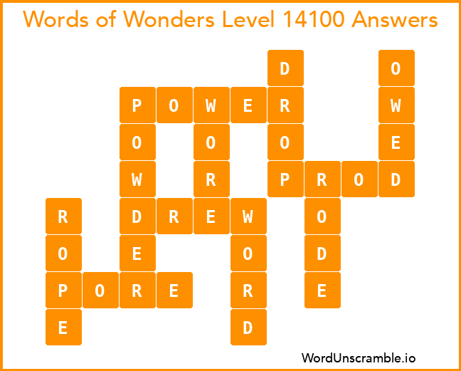 Words of Wonders Level 14100 Answers