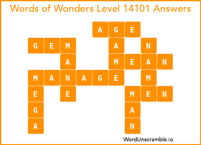 Words of Wonders Level 14101 Answers