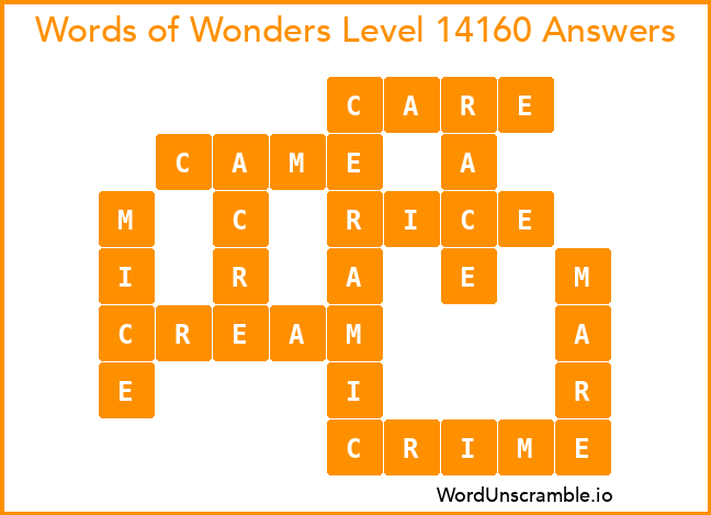 Words of Wonders Level 14160 Answers