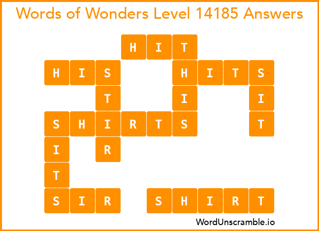 Words of Wonders Level 14185 Answers