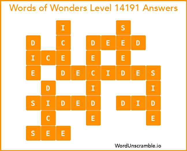 Words of Wonders Level 14191 Answers