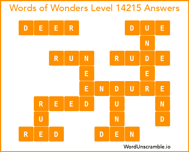 Words of Wonders Level 14215 Answers