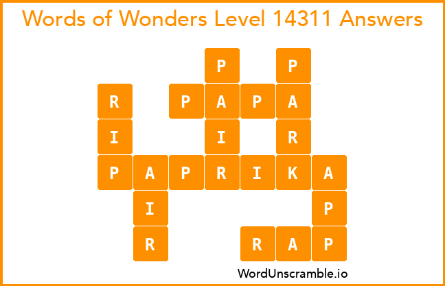 Words of Wonders Level 14311 Answers